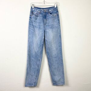 American Eagle Vintage Light Wash Distressed Denim Baggy Jeans Size 0